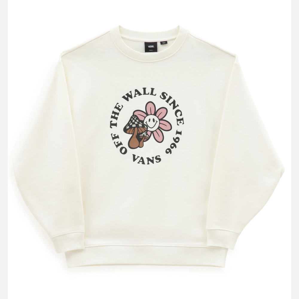 Vans Cream Zen Vibes Oversized Sweatshirt Large